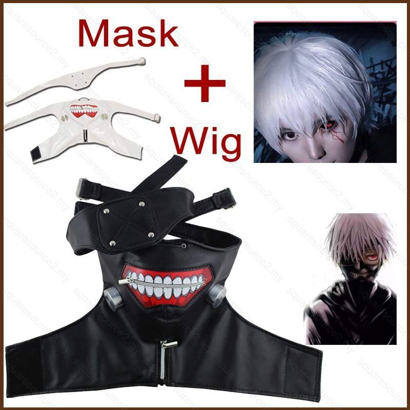 หน้ากากcosplay 3D อานิเมะTokyo Ghoul คาแรกเตอร์Kaneki Ken สำหรับงาน.party HALLOWEEN กันแดดแบบซิป