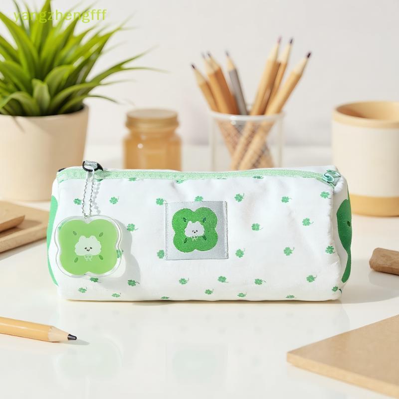 [yangzhengfff] 1 ชิ้นความจุขนาดใหญ่น่ารักเครื่องสําอางและเครื่องเขียนOrganizer Four-Leaf CloverลูกแมวดินสอกรณีสําหรับโรงเรียนสํานักงานTravel Storage [ใหม่]