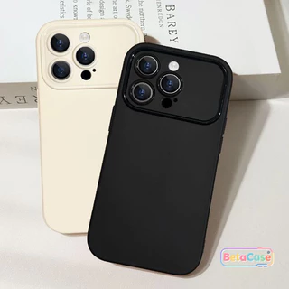 เคสโทรศัพท์ iPhone แบบด้านสีเรียบพรีเมียมสำหรับหน้าต่างขนาดใหญ่ iPhone 17 Pro Max 16 15 14 13 12 11 Pro Max Plus