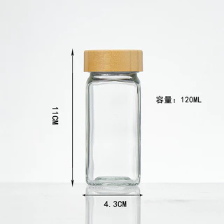 ขวดเครื่องปรุงจิ๋ว(ฝาไม้) 120มล ขวดแก้วฝาไม้ไผ่ ขวดโหลแก้วฝาไม้ จัดเครื่องปรุงให้น่าใช้ ครัวดูสะอาดเป็นระเบียบ