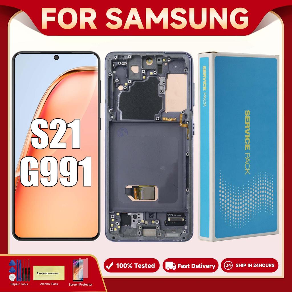 Ori / AMOLED / TFT 6.2 สําหรับ Samsung S21 5G G991 G991B G991W G991U จอแสดงผล LCD Touch Screen Digit