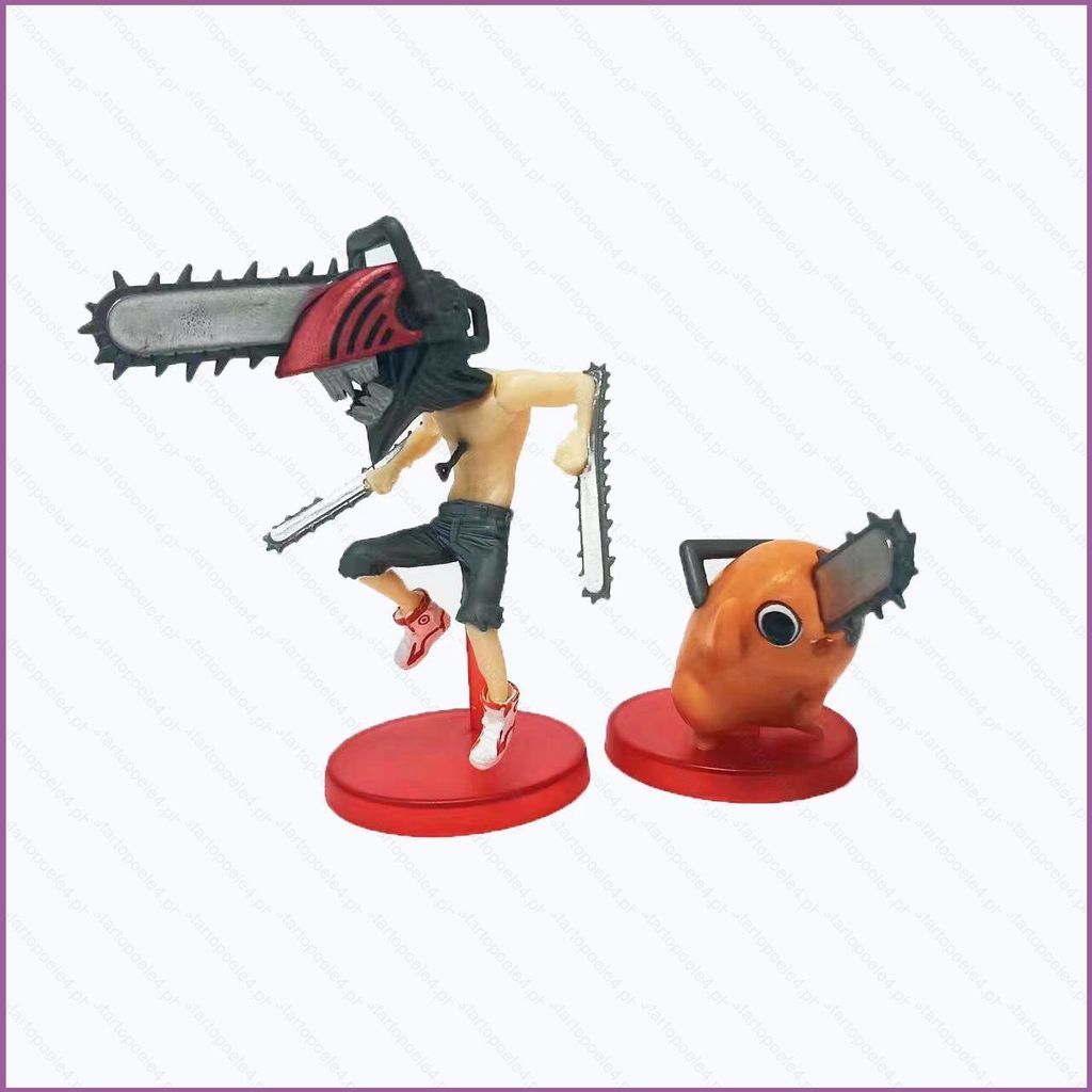 2pcs Chainsaw Man Action Figure Denji Pochita ตุ๊กตาของเล่นสําหรับเด็กตกแต่งบ้านของขวัญสําหรับเด็กคอ