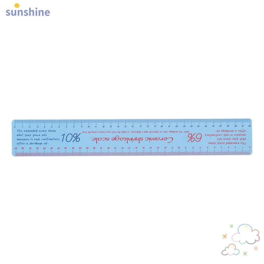 SSUNSHINE ไม้บรรทัดวัดเซรามิก, ไม้บรรทัดขนาดหดเซรามิกพลาสติก 32*3.7 ซม., ไม้บรรทัดเครื่องปั้นดินเผา 