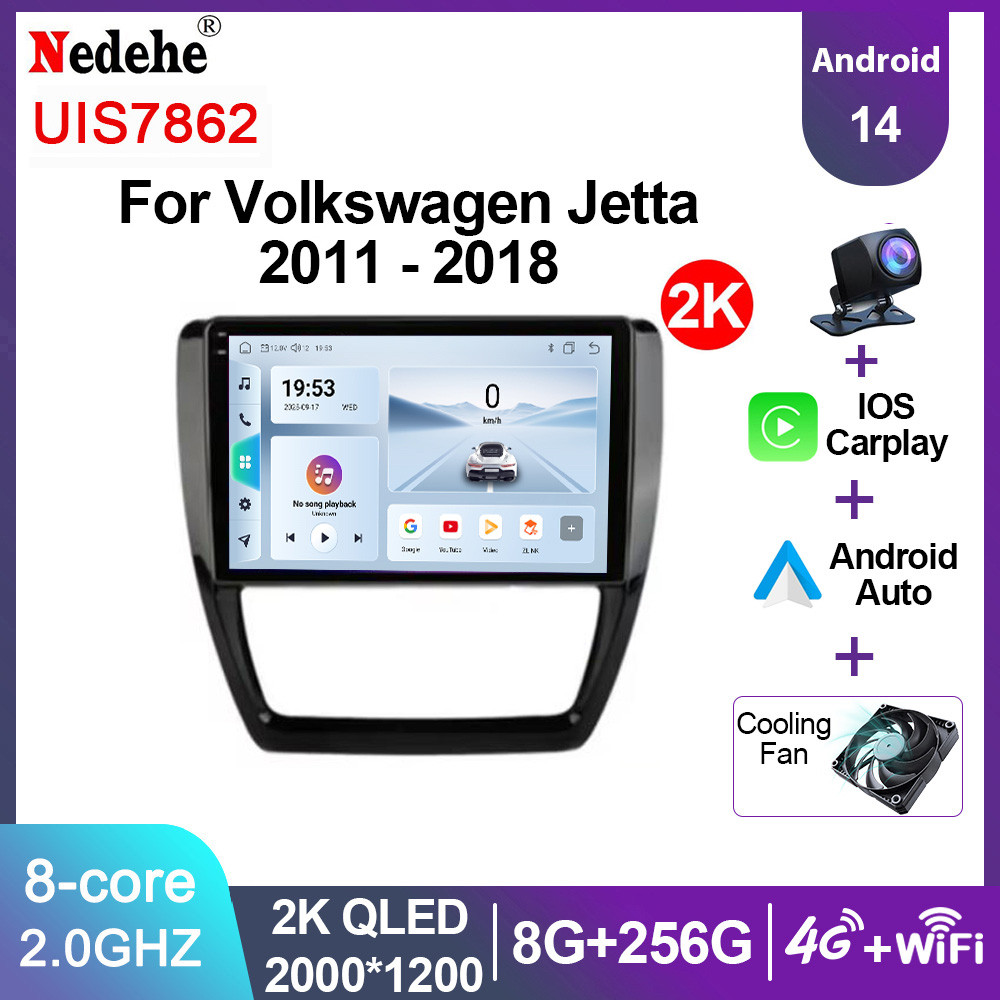 10 นิ้ว 7862 2K Volkswagen VW Jetta 2011 - 2018 Android Player ไร้สาย Carplay Android Auto QLED หน้า