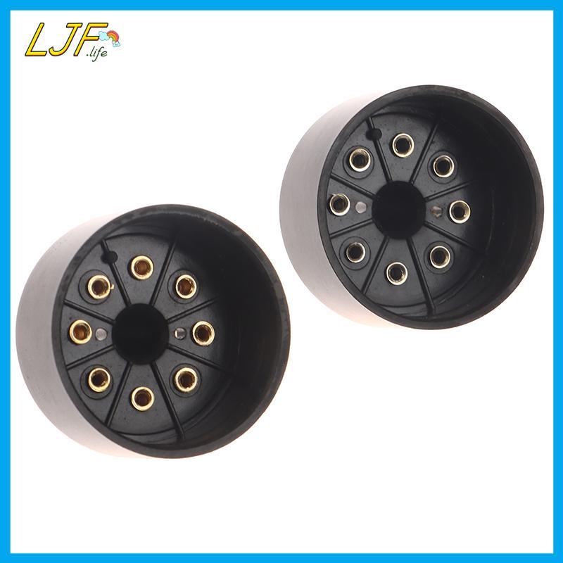 LJF 1 PCS 8Pins Bakelite Tube Socket S8AES Bakelite Tube Base สําหรับ EL34C EL34 สูญญากาศหลอดเครื่อง