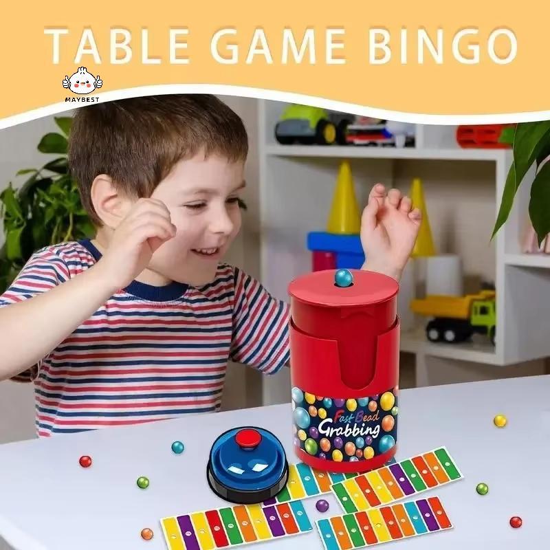 {maybest} 1 ชุดสนุก Fast ลูกปัด Grabbing เกม 2 ชั้นพร้อมกระดิ่ง Match Color Line Bingo เกมกระดานสําหรับผู้ใหญ่เด็ก Reaction การฝึกอบรมของเล่น {TH}