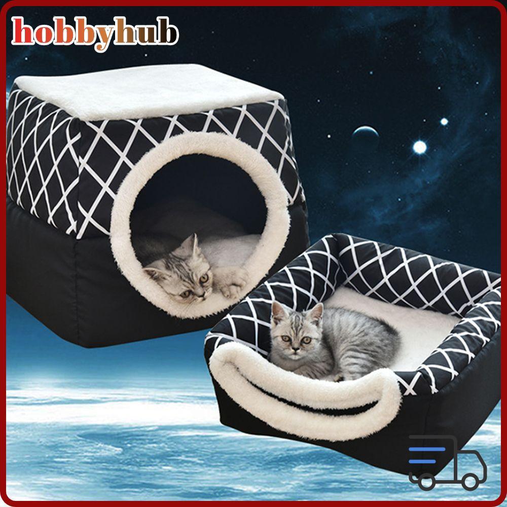 HOBBYHUB Dog Nest Warm Soft Cave Puppy Basket Kennel Mat