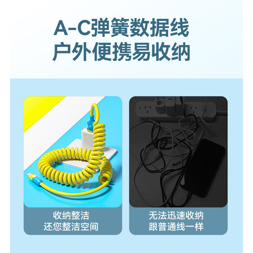 สายเคเบิลข้อมูลสปริง 100W พร้อมที่ชาร์จในรถยนต์ที่รวดเร็ว รูปที่ 7