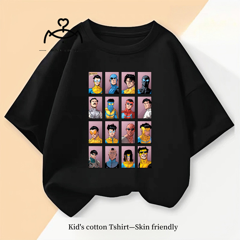 【 Invincible Variant】เสื้อยืดคอลเลกชัน Supermam สำหรับเด็ก แขนสั้น คอกลม สวมใส่สบาย