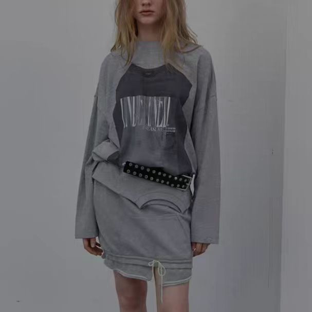 [SR-STUDIO] พิมพ์เสื้อกันหนาวรอบคอดизайнใหม่สำหรับฤดูใบไม้ร่วงและหนาว OA59