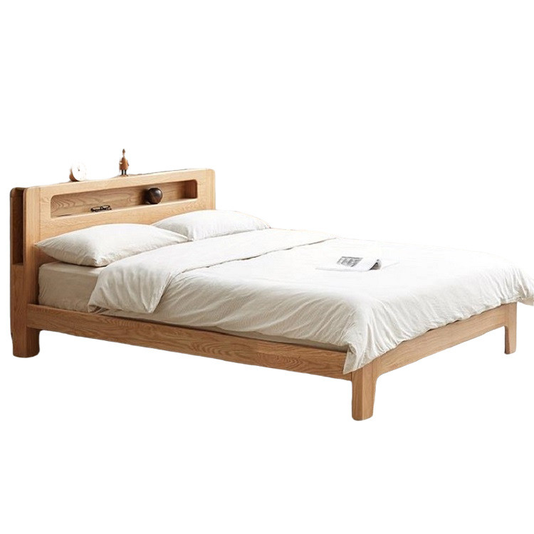 Shunyi เฟอร์นิเจอร์เตียงไม้เนื้อแข็ง Luminous 1.8 Oak Nordic เตียงโมเดิร์น 1.5m เตียงหลักเฟอร์นิเจอร