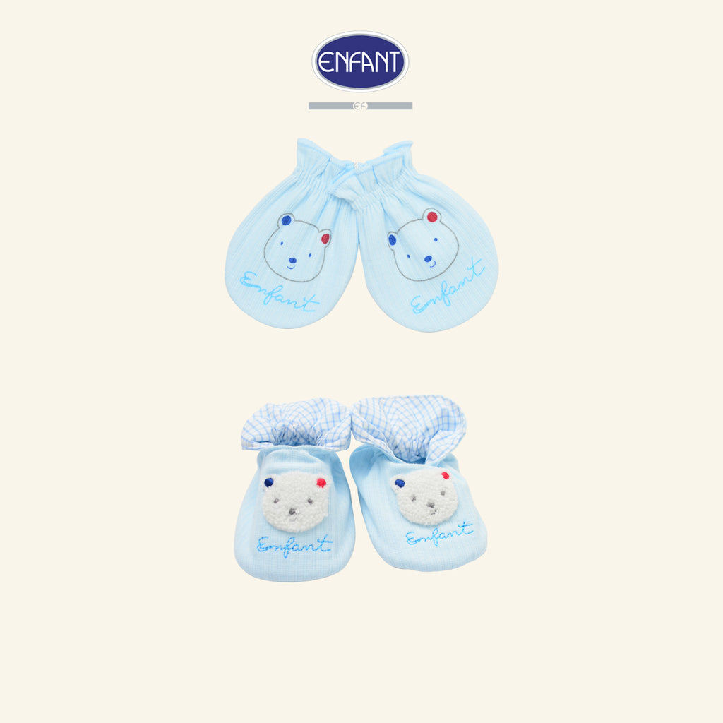 ENFANT ถุงมือ-ถุงเท้า ฟรีไซว์ ฟ้า-ชมพู EA9JX (ขายแยกชิ้น)