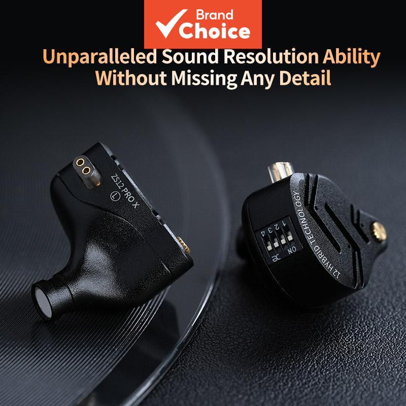 KZ ZS12 PRO X หูฟัง In-Ear Wired Monitor IEM 1DD+5BA Hybrid Heavy Bass หูฟังคุณภาพสูงเสียงสําหรับเล่นเกมเพลง Audiophile พร้อม 2PIN สายหูฟัง