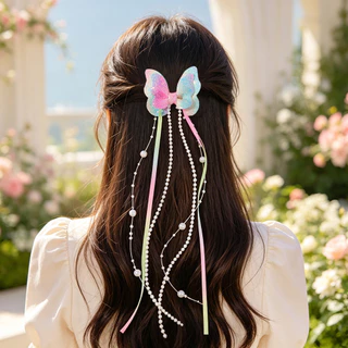 2 ชิ้นหญิงใหม่เลื่อมคู่ผีเสื้อกิ๊บโบว์ Hairpins DIY Headwear ตกแต่ง Hairgrip เด็กวัยหัดเดินอุปกรณ์เสริมผม Headdress