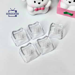 MAO Cat Keycaps 1U โปร่งใส Keycap PC วัสดุ คีย์แคป PC รูปหัวแมวน่ารัก โปร่งใส ก้านไขว้ เข้ากันได้กับคีย์บอร์ด