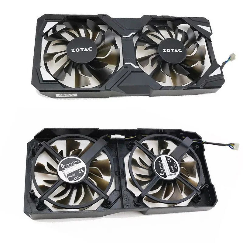 2 ชิ้น/ล็อต 4 พินพัดลมเย็นเปลี่ยนสําหรับ Zotac GTX 1060 GTX960 GTX950 กราฟิกการ์ดพัดลมระบายความร้อน 