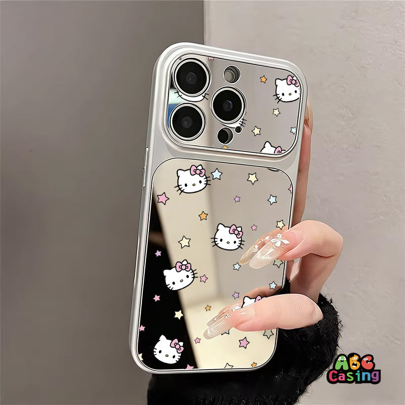 เคสไอโฟน17 เหมาะสำหรับ IPhone 17 12 11 16 15 14 13 Pro MAX XR X XS MAX Air Plus เคสโทรศัพท์มือถือ KT Cat Mirror