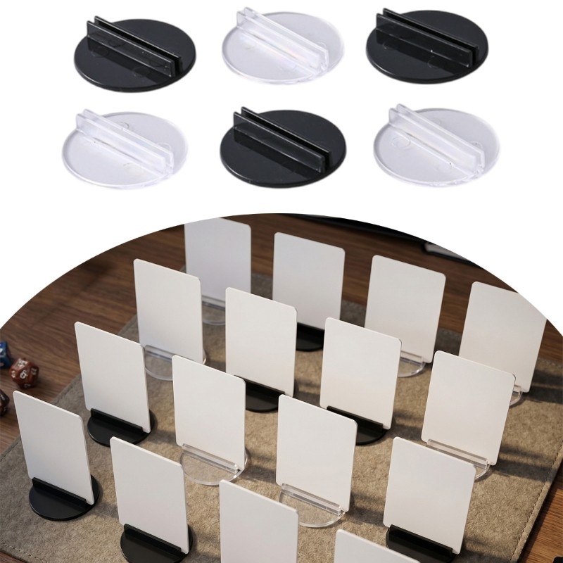 R * 100 ชิ้นพลาสติก Place Card Holder ขนาดเล็ก Circular เกมการ์ดขาตั้งกระดาษ Miniature ฐานสําหรับตํา