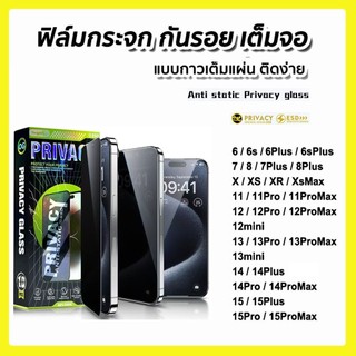 ฟิล์มกระจกเต็มจอกันมองESDป้องกันไฟฟ้าสถิตย์สำหรับiphone16promax 15pro 14plus 13promax 11 XR 12 12PROMAX 17PROMAX