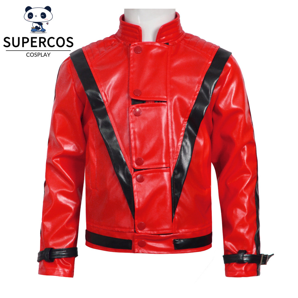 Michael Jackson MJ คอสเพลย์แจ็คเก็ตเครื่องแต่งกายสําหรับเด็ก MV Thrill Coat สําหรับเด็ก Halloween Stage Show