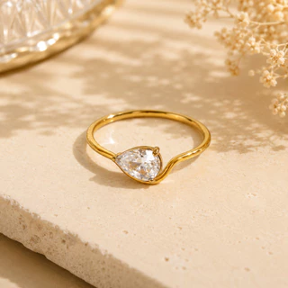 Vnox แหวนแต่งงานและแหวนหมั้นสแตนเลสสําหรับผู้หญิง, คอลเลกชันเจ้าสาว Cubic Zirconia ที่เป็นประกาย, เครื่องประดับสัญญาสารก
