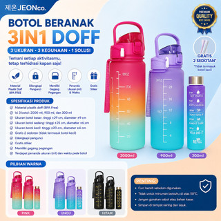 BOTOL BERANAK 3IN1 VIRAL BOTOL DOFF FREE SEDOTAN DAN STICKER / BOTOL MINUM GRADASI ELEGAN VIRAL