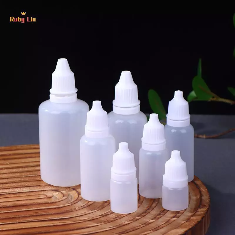 Ruby Lin 10PCS 5/10/15/20/30/50ml พลาสติกเปล่า Dropper ขวดสีความงามน้ํามัน Squeezable ขวดรีฟิลเครื่องสําอางขวด Nice