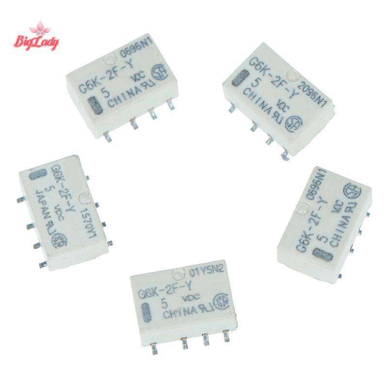 Biglady 5 ชิ้น dc 5v smd g6k-2f-y สัญญาณรีเลย์ 8pin สําหรับ omron รีเลย์ใหม่