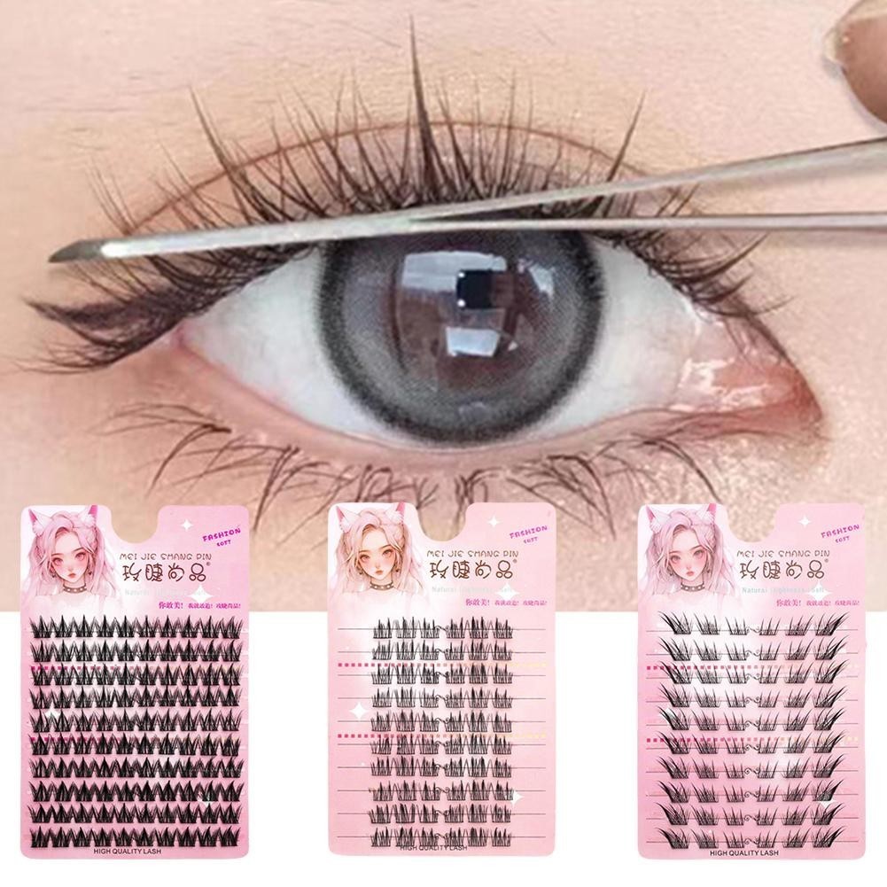ขนตาปลอม 10 แถวดอกทานตะวัน Segmented Long Dense Eyelashes Q2b5