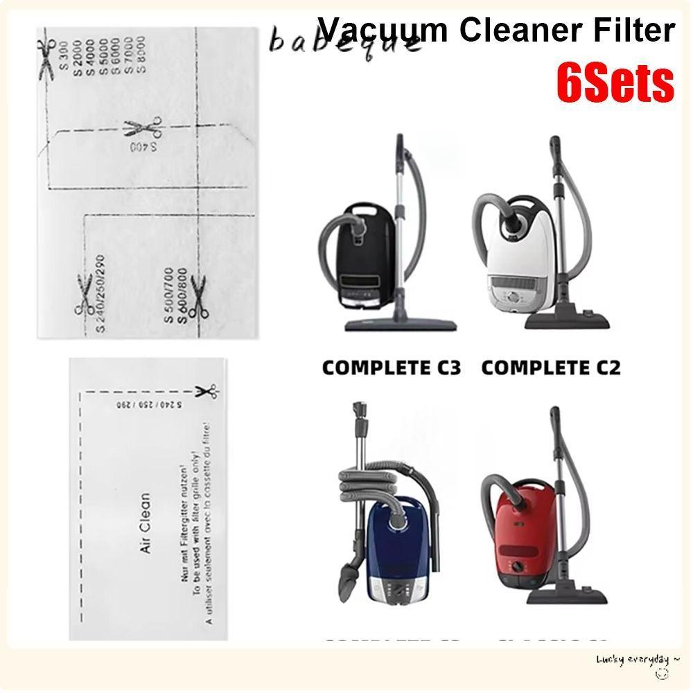 BABEQUE 6 ชุดผ้าฝ้ายกรอง,ไอเสียกรองเครื่องดูดฝุ่น,ทนทาน Air Clean เครื่องใช้ในบ้านอะไหล่สําหรับ Miel
