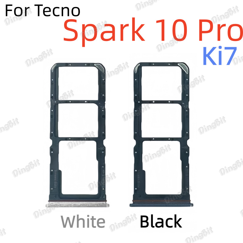 ถาดซิมการ์ดสําหรับInfinix Tecno Spark 10 Pro Ki7 Slot Holder Card Holder Reader SD Slotอะแดปเตอร์อะไ