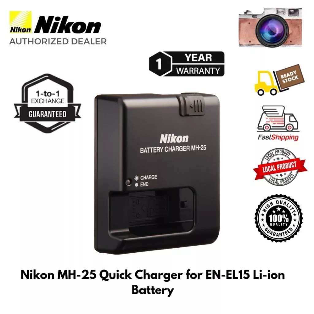 Genuine Nikon MH-25 mh25 ที่ชาร์จ for Nikon EN-EL15 EN-EL15B EN-EL15C d7000 d7100 d7200 d7500 d800 d