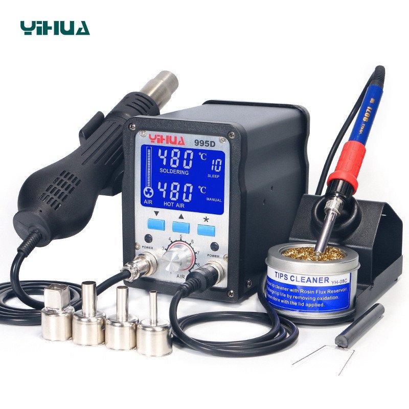 Desoldering Station ขายส่ง Yihua ผู้ผลิต YIHUA995DLCD จอแสดงผลดิจิตอล Two-in-One Hot Air สถานีเชื่อม