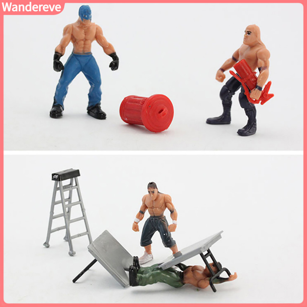 แวนเดอร์ฟ|  1 ชุด Wrestling Playset ที่สมจริง DIY Mini Wrestling Action Figure Play ชุดสําหรับเด็ก