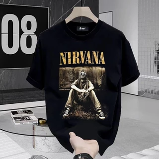 Top.street เสื้อยืด Oversize 'Nirvana' t shirt เสื้อยืดโอเวอร์ไซส์ วินเทจ คอกลม เสื้อ แนวสตรีท เสื้อฟอกดำ 3XL 12.08