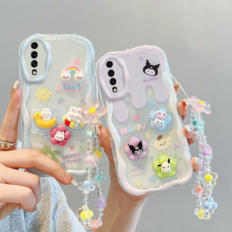 เคส For Samsung Galaxy A50 / A30S / A50S TPU เคส BBNYGZ สไตล์ครีม 3D ตุ๊กตากรณีโทรศัพท์ใสที่มีหลายรู