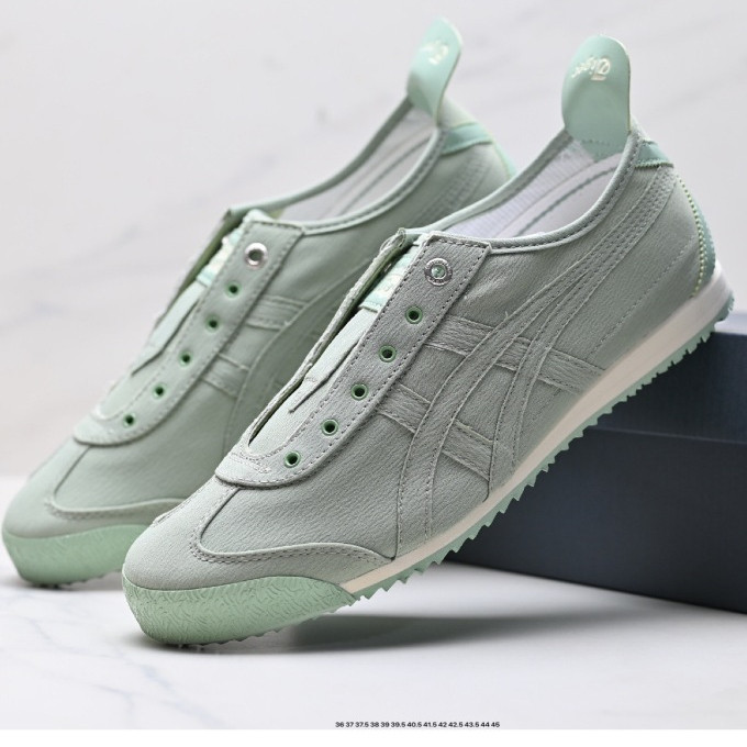 Onitsuka Tiger Mexico 66 Slip-on Slip-on Low-Top Breathable Sports Casual รองเท้าสีเขียวอ่อน 9GU8