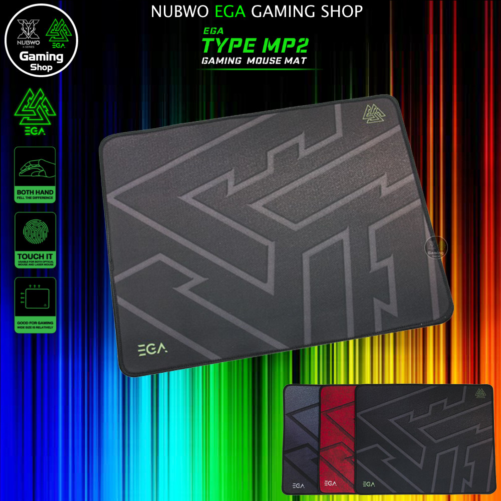 GAMING NUBWO EGA TYPE MP2 MOUSE PAD GAMING 35x28x3mm แผ่นรองเมาส์ เกมมิ่ง งานดีมาก ของแท้