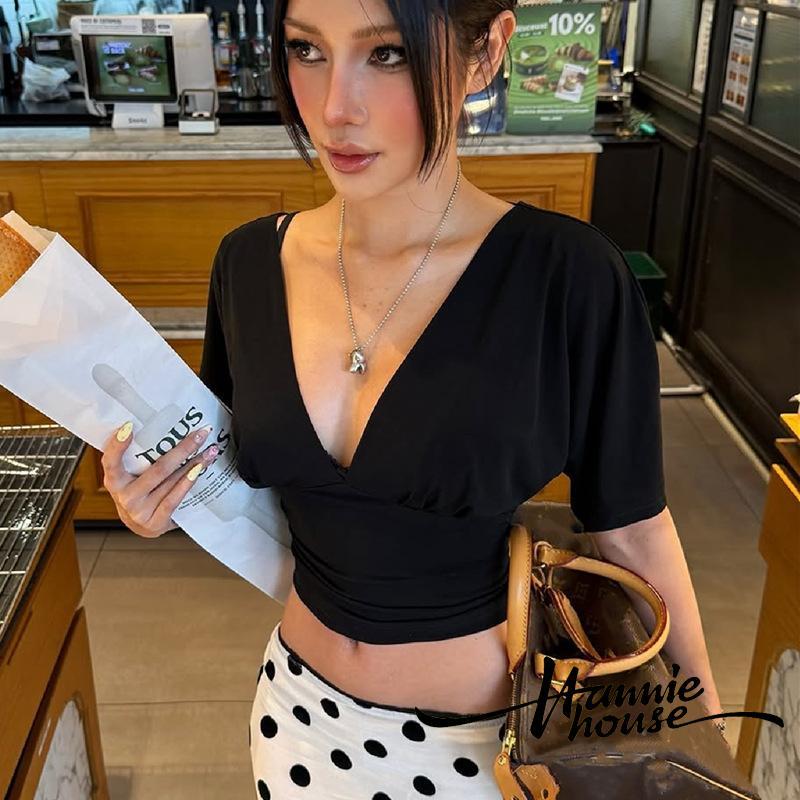 HANIE House เสื้อเชิ้ตครึ่งแขน คอกลมสำหรับผู้หญิง