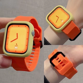 2in1 สายนาฬิกา + กรณี Combo For Huawei Watch Fit3 4/Pro,ซิลิโคนเหลว Soft Strap พร้อมเปลือกนุ่มสํ