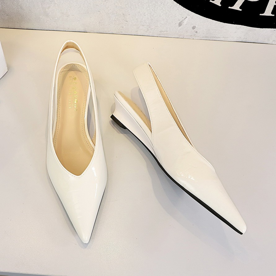 BIGTREE Fashion Retro Low Heel Womens Shoes Wedge Shoes 3CM