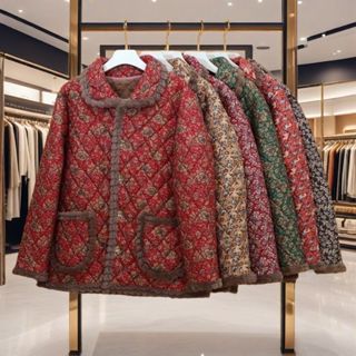 แจ็คเก็ตผ้าฝ้ายสำหรับผู้สูงอายุ ดีไซน์อบอุ่น มีฟูกเบาะขนแกะ