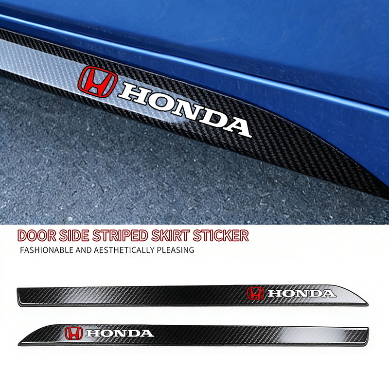 2 ชิ้นด้านข้างกระโปรง Sill Stripe Body Decals สติกเกอร์สําหรับ Honda Civic XR-V HR-V City Accord Odyssey Spirior Civci FIT Accord Prelude CRV CRZ CRX Jazz HRV