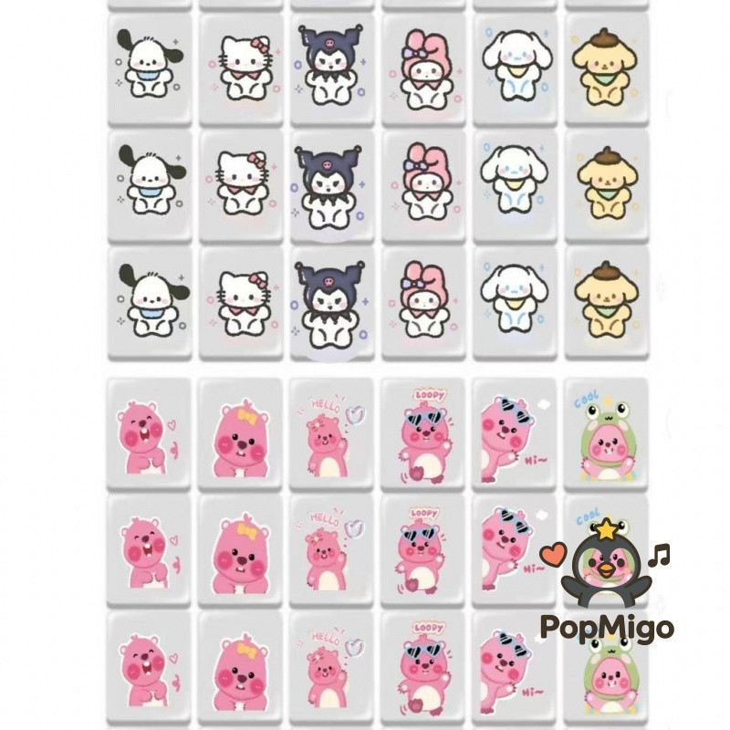สนุก Hello Kitty Mahjong Push Music Creative Sanrio Card Push Music ของเล่นเพื่อการศึกษา Little Beav