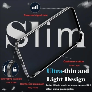 หรูหรา Slim อลูมิเนียมโลหะกันชนเคสโทรศัพท์สําหรับ iPhone 17 Pro Max 12 13 14 15 16 Pro Max & Air | เปลือกแข็งกันกระแทกและป้องกันรอยขีดข่วนด้านข้าง
