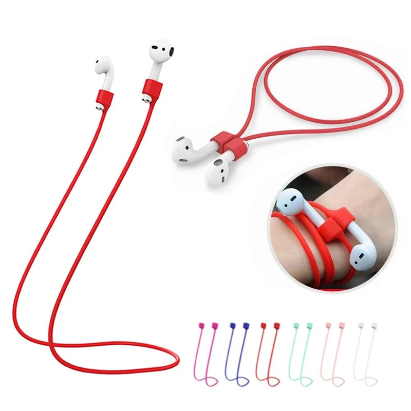 ซิลิโคน Anti-lost หูฟังเชือกสําหรับ Airpods 1 2 3 Gen หูฟังไร้สายสายคล้องคอสายไฟสําหรับ Air Po