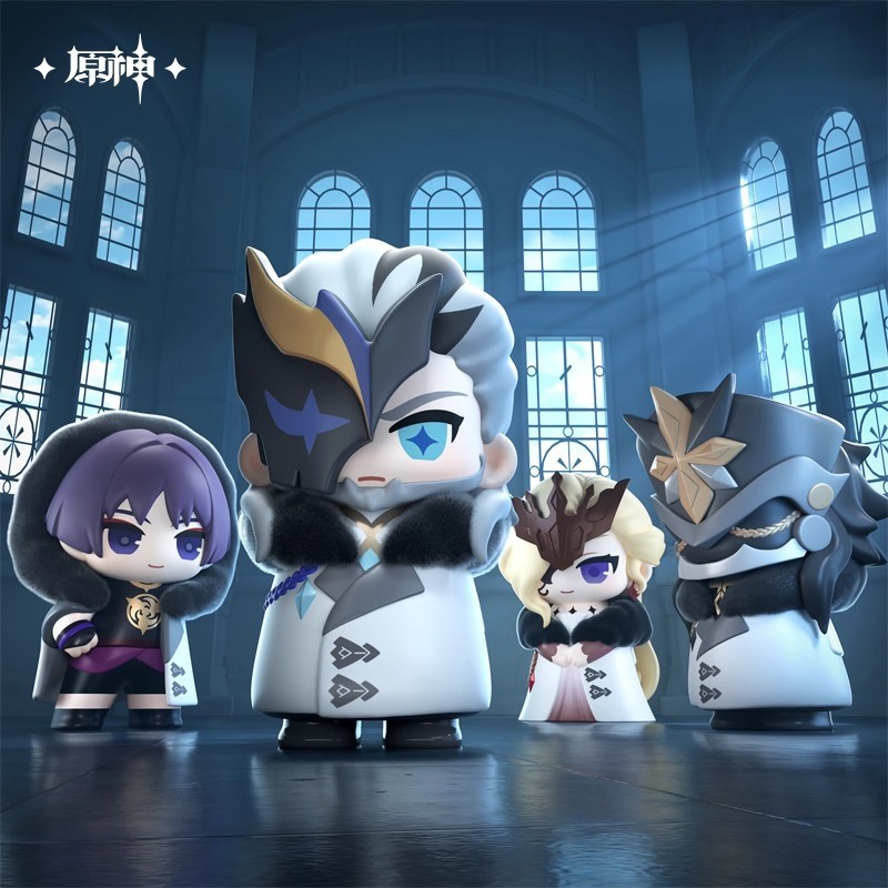 ของแท้ Genshin FATUI HARBINGERS Series รุ่น Q Mystery  Blind box กล่องรูปเครื่องประดับอินเทรนด์เล่น Genshin Merchanded หญิงของขวัญซ่อนสไตล์