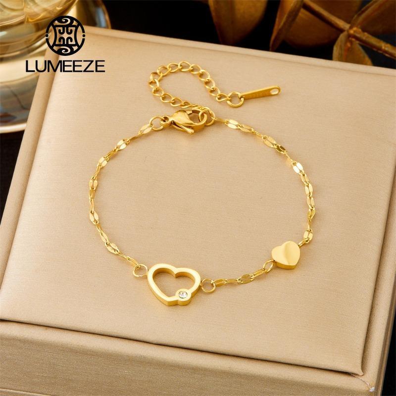 สร้อยข้อมือสตรีแบบโซ่ขนาดเล็ก สเตนเลสสีทอง สำหรับเป็นของขวัญแฟชั่นและสวมใส่ง่าย