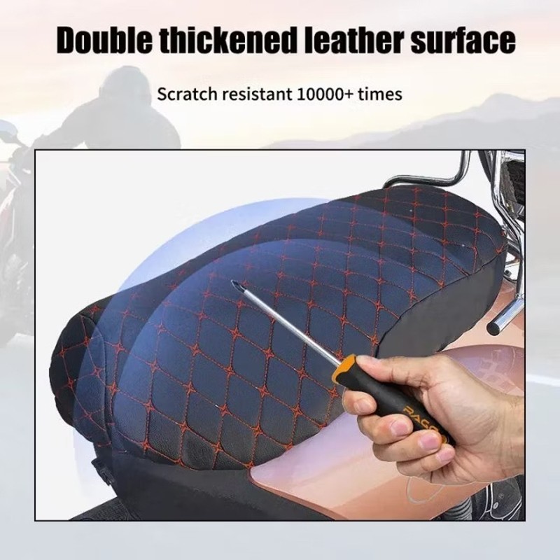 Rich TEE (มีในสต็อก) ปลอกหุ้มเบาะมอเตอร์ไซค์ 3D หนัง PU กันน้ำและกันแดด ขนาด L-2XL ปลอกหุ้มเบาะมอเตอ