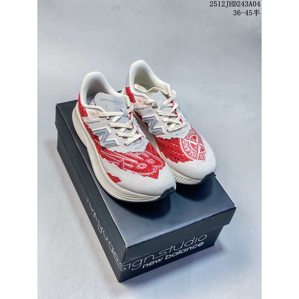 รองเท้าวิ่ง Stone Island x NB FuelCell RC Elite V2 ดีไซน์แฟชั่น สวมใส่ลื่นและทนทาน โมเดล 070R